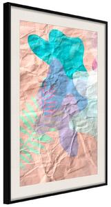 Inramad Poster / Tavla - Colourful Camouflage (Peach) - 30x45 Svart ram med passepartout