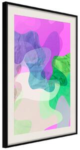 Inramad Poster / Tavla - Colourful Camouflage (Pink) - 40x60 Guldram med passepartout