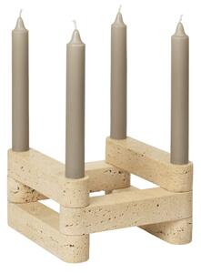 Ferm Living - Newel Modular Candle Holder Set - Ljusstake - Travertine - W18 x D18 x H11 cm
