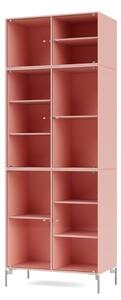 Montana - Ripple Cabinet IV - With Chrome Legs - Vitrinskåp - Ruby - W69,6 X H187,2 X D38 cm