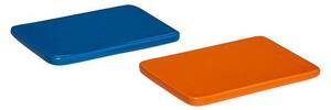 Hübsch - Amare Trivets (set of 2) - Grytunderlägg - Liten - Blå / Orange - 15 x 10 x H2 cm