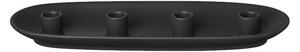 Blomus - Vela Candle Holder - Ljusstake - Oval / Black - H3 cm x L40 cm x W14 cm