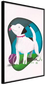 Inramad Poster / Tavla - Dog's Dream - 20x30 Guldram med passepartout