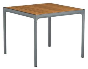 HOUE - FOUR Table - Trädgårdsbord - Grey/Bamboo 90x90 - H74 x W90 x D90 cm