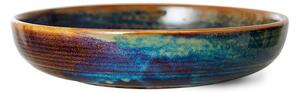 HKLiving - Chef Ceramics - Deep Plate, Medium - Tallrikar - Rustic Blue - Ø19.3 x H4.3 cm