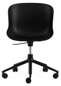 Normann Copenhagen - Hyg Chair Swivel 5W Gaslift - Kontorsstol - Seat: Black / Base: Black Aluminum - L: 72,5 x D: 72,5 x H: 78/92 x SH: 38/52 cm