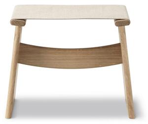 Fredericia Furniture - Seto Stool 6402 / By Keiji Takeuchi - Pall - Oak Light Oil / Natural Canvas - W54 x D35 x H43 cm