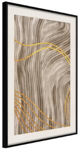 Inramad Poster / Tavla - Golden Path - 40x60 Guldram