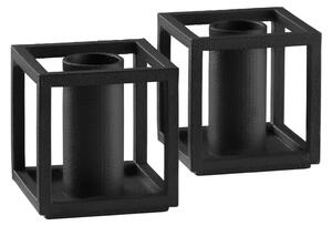 Audo Copenhagen - Kubus Micro - Ljusstake - Black 2 Pcs. - 3.5 x 3.5 x 3.65 cm