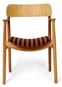 Bent Hansen - Asger - Matstol - Frame: Oak, Oiled / Seat upholstery: Kjellerup Weaving: Vils 22-140/112 - B: 58 x D: 52,5 x H: 80 cm