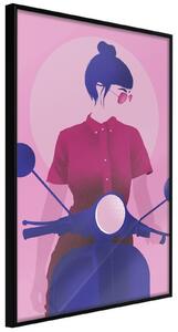 Inramad Poster / Tavla - Independent Girl - 20x30 Svart ram med passepartout