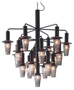 Design By Us - Harakiri Mini Chandelier - Hängande lampa - Black base - smoke - H 73cm x Ø 75 cm