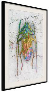 Inramad Poster / Tavla - Iridescent Insect - 30x45 Guldram med passepartout
