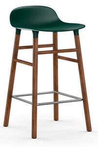 Normann Copenhagen - Form Barstool 65 cm Wood - Barstol - Green / Walnut - H77 x W43 x D42,5 x SH65 cm