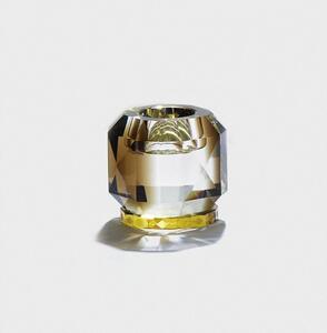 Reflections Copenhagen - Texas Tealight Holder - Ljusstake - Clear/Brown/Yellow - 9 x 7,8 x 9 cm