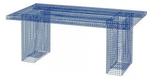 Kalager Design - Wire Dining Table - Matbord - Navy Blue - L181 x D75 x H84 cm