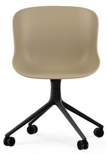Normann Copenhagen - Hyg Chair Swivel 4W - Kontorsstol - Sand - Black Aluminum - H: 84 x L: 54 x D: 53,5 x SH: 46 cm
