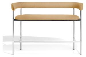 Møbel Copenhagen - Font Bar Sofa - Soffa för 2 personer - Beige Vidar 323 - Polished Steel Frame - W: 138 x D: 46,5 x H: 97 x SH: 75 cm