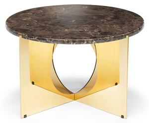 Design By Us - This Is Art Table - Marble - Soffbord - Brown - Gold - H35 x Ø60 Ø58 cm
