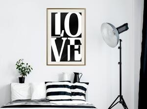 Inramad Poster / Tavla - Love Chessboard - 20x30 Guldram