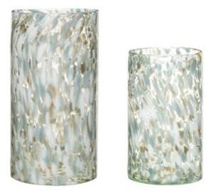 Hübsch - Libra Vases (set of 2) - Vas - Blue glitter - ø17xh28, ø20xh37cm