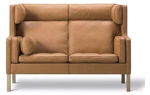 Fredericia Furniture - Mogensen 2-Seater Coupé Sofa 2292 by Børge Mogensen - Soffa för 2 personer - Primo 75 Cognac / Clear Lacquered Oak - W154 x D89 x H106 x SH42 cm