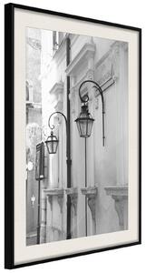 Inramad Poster / Tavla - Old Town's Charm - 40x60 Guldram med passepartout