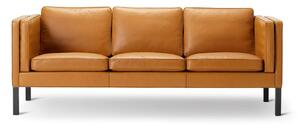 Fredericia Furniture - Mogensen Sofa 2333 by Børge Mogensen - Soffa för 3 personer - Max 91 Nutshell / Black Lacquered Oak - W207 x D78 x H78 x SH43 cm