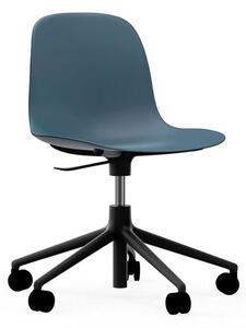 Normann Copenhagen - Form Chair Swivel 5W Gas Lift Alu - Kontorsstol - Black Aluminium / Blue - H73/86 x L72,5 x SH37/50 cm