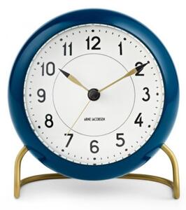 Arne Jacobsen - Station Vægur - Klockan - Table clock petroleum/white - Ø11 cm