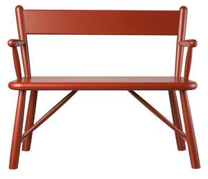 FDB Møbler / Furniture - P11 by Børge Mogensen - Bänk för barn - Birch / Red - B: 70 x H: 58 x D: 32 cm