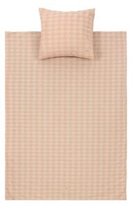 Nobodinoz - Kid Duvet Cover Set In Washed Cotton Vibes - Sängkläder för barn - Pink harlequin - 100 x 140 x 1 cm