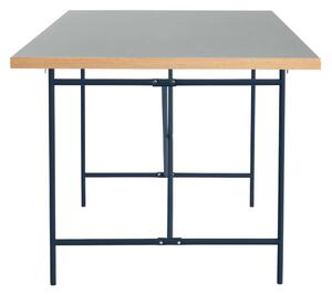PLEASE WAIT to be SEATED - Eiermann2 Dining Table / By Egon Eiermann - Matbord - Grey Linoleum w. Oak Edge / Navy Blue - L200 x W90 x H69 cm