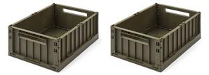 LIEWOOD - Weston Opbevaringskasse - Medium 2-pak - Förvaringslåda för barn - 1529 - Army brown - H13,5 x W25 x L36 cm