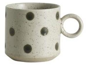 Nordal - GRAINY Cup with handle - Kopp - Green dots - 8 x 8 cm