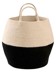 Lorena Canals - Basket Zoco - Korg - Black-Natural - H35 x Ø30 cm