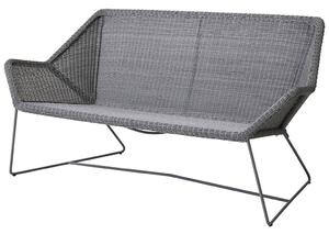 Cane-line - Breeze 2 seater Lounge Sofa 5567 LI/LS/LW - Trädgårdssoffa - Light Grey - B: 154 x D: 76 x H: 78 x SH: 37 cm