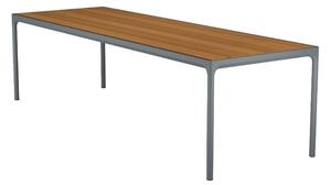 HOUE - FOUR Table - Trädgårdsbord - Grey/Bamboo 90x270 - H74 x W90 x D270 cm