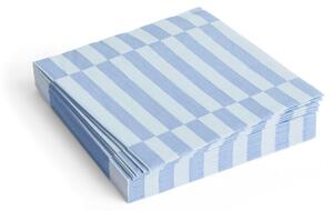 HAY - Pattern Napkins - Servetter av tyg - Light Blue and Dusty Blue - Pillar Stripe / Set of 20 - Lunch - W33 x D33 cm
