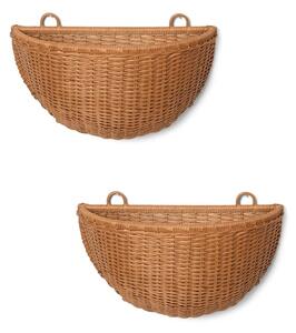 Ferm Living - Braided Wall Pockets - Korg - Natural / set of 2 - W: 45 x H: 41 x D: 18.5 cm