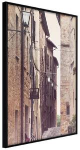 Inramad Poster / Tavla - Brick Buildings - 30x45 Guldram