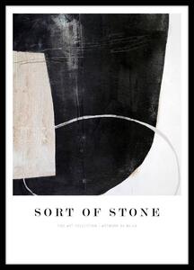 Tavla Sort of stone, Svart ram