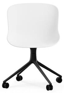 Normann Copenhagen - Hyg Chair Swivel 4W - Kontorsstol - White - Black Aluminum - H: 84 x L: 54 x D: 53,5 x SH: 46 cm