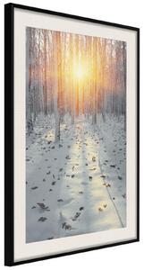 Inramad Poster / Tavla - Frosty Sunset - 20x30 Svart ram med passepartout