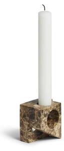 Woud - Jeu De Dés 2 Candle Holder - Ljusstake - Brown - L6 x H4,6 x W6 cm