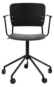 Fogia - Mono Armchair w. Swivel - Kontorsstol - Seat: Black Stained Oak - W56 x D38 x H81 x SH45 cm