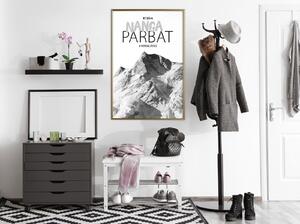 Inramad Poster / Tavla - Peaks of the World: Nanga Parbat - 20x30 Svart ram med passepartout