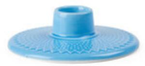 Lyngby Porcelain - Rhombe Color Candleholder - Ljusstake - Blå - H3 x D10.5 cm