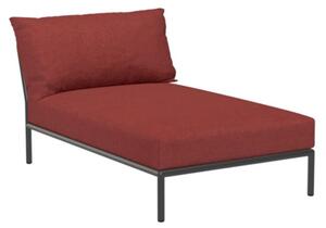 HOUE - LEVEL 2 / Chaiselong - Trädgårdssoffa - Scarlet/Muted White - L139 x W81 x H68,5 x SH38 cm
