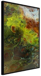 Inramad Poster / Tavla - Turbulent Green - 20x30 Guldram